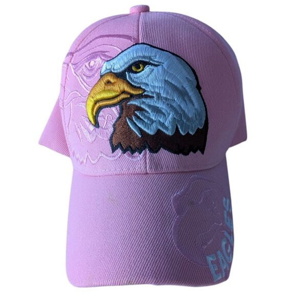 Patriotic Tac Sales Accessories - Eagles Pink Baseball Cap Embroidered Bald Eagle Design Patriotic Hat